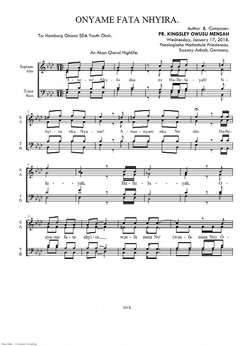 First-page preview of Onyame fata Nhyira