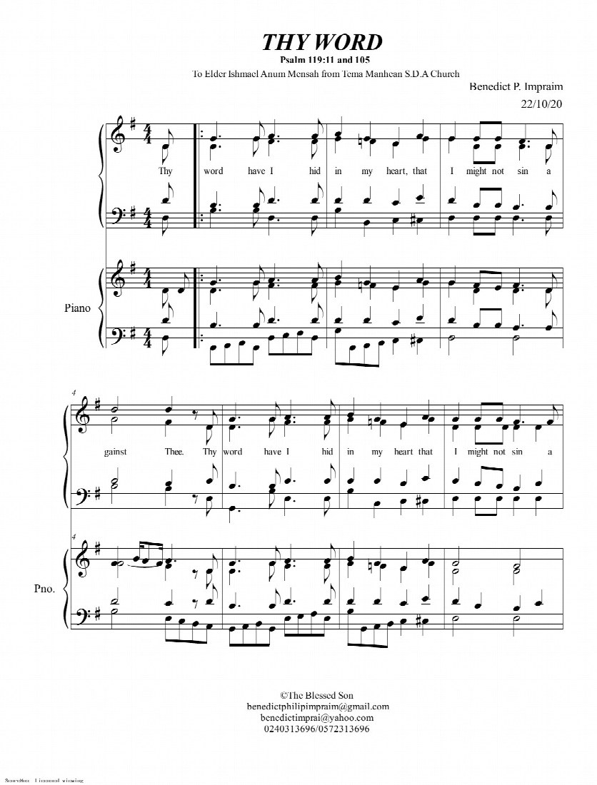 First-page preview of Thy Word