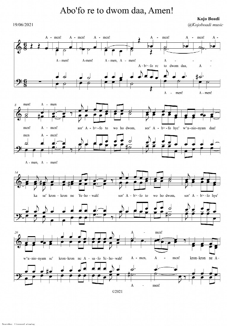 First-page preview of Abofo Reto Dwom Daa Amen