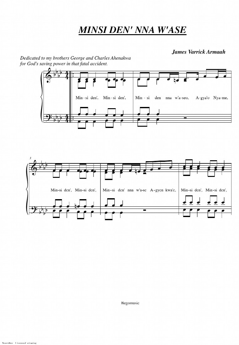 First-page preview of Minsi den nna w’ase