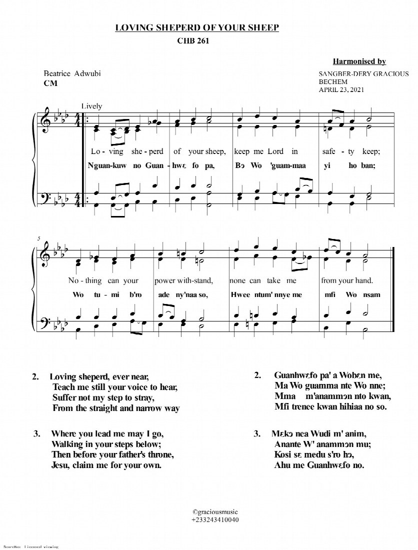 First-page preview of Loving Shepherd of your sheep