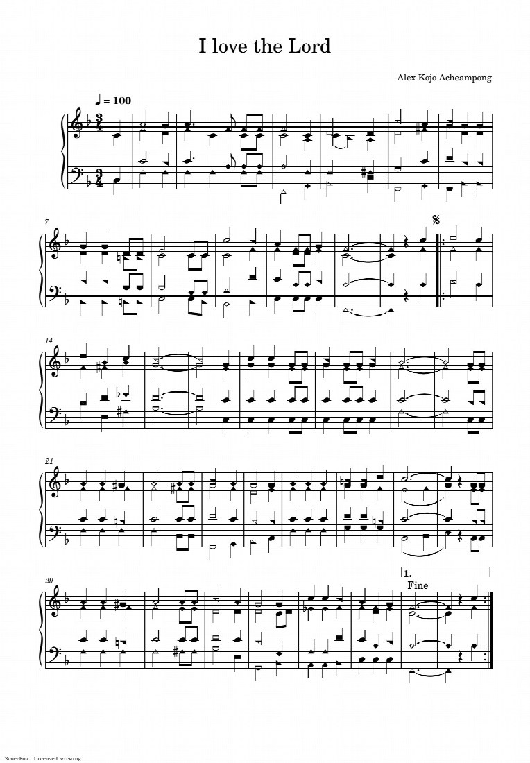 First-page preview of I love the lord