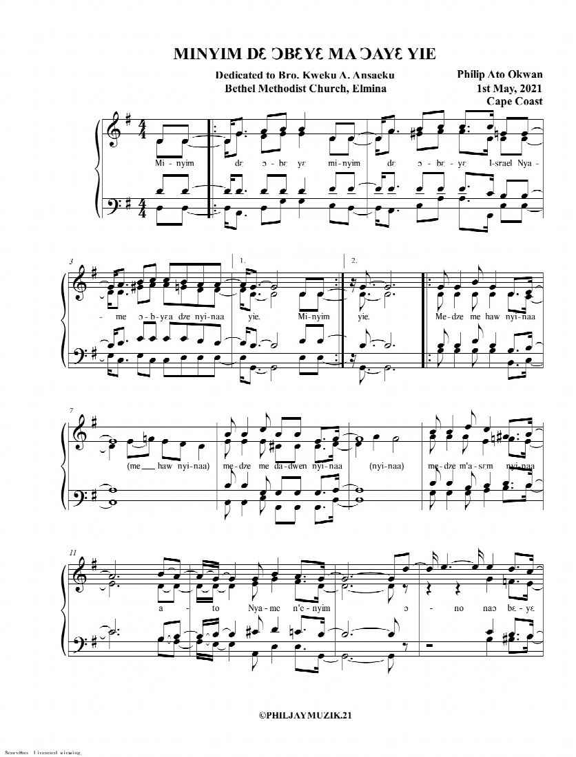 First-page preview of Minyim de obeye ma oaye yie
