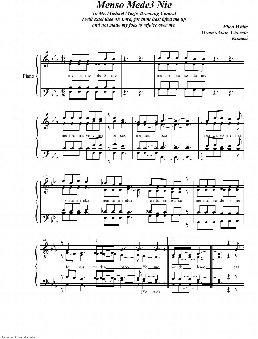 First-page preview of Menso Mede nie