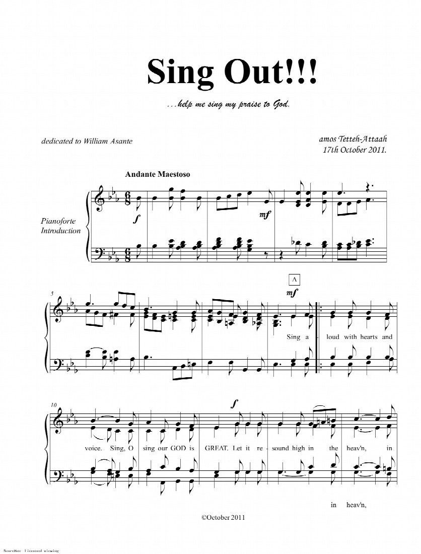 First-page preview of Sing out
