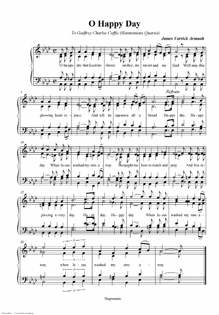 First-page preview of O Happy Day