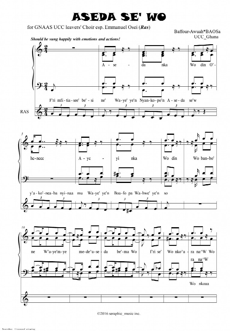 First-page preview of Aseda se’ wo