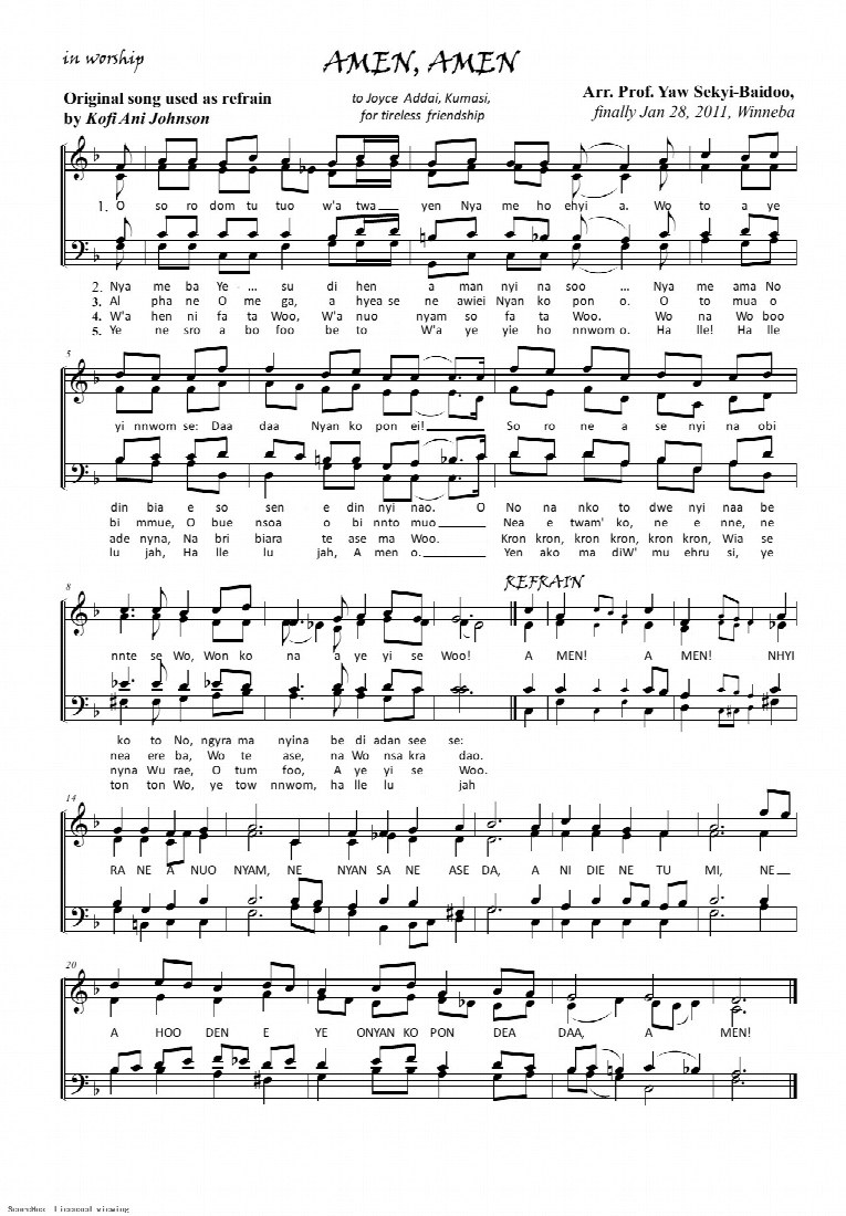 First-page preview of Amen Amen