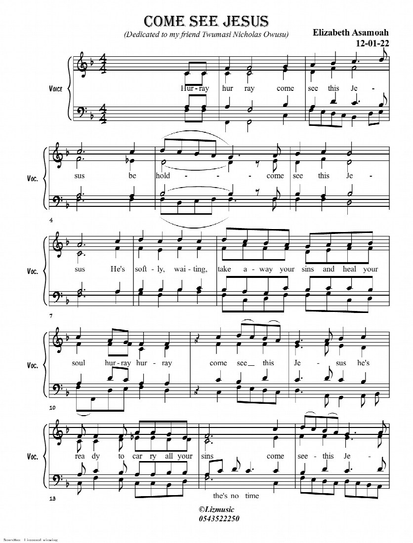 First-page preview of Come see Jesus