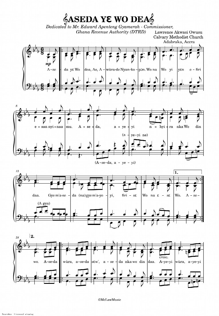 First-page preview of ASEDA YE WO DEA