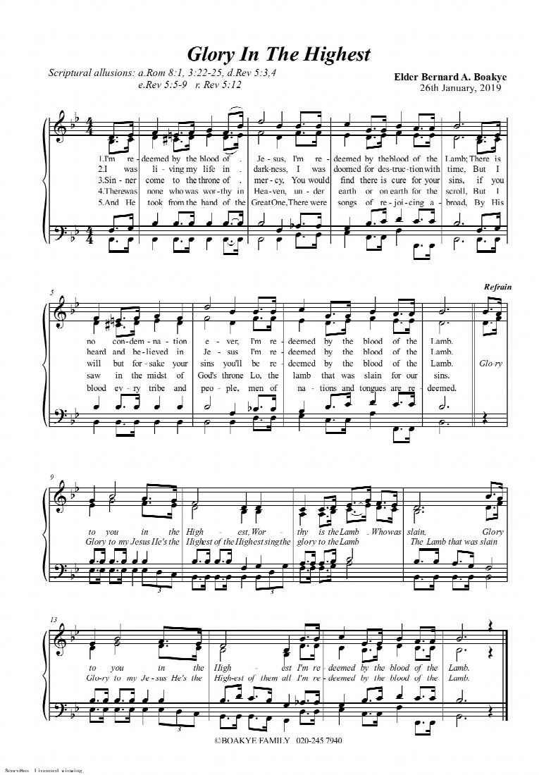 First-page preview of Glory in the Highest
