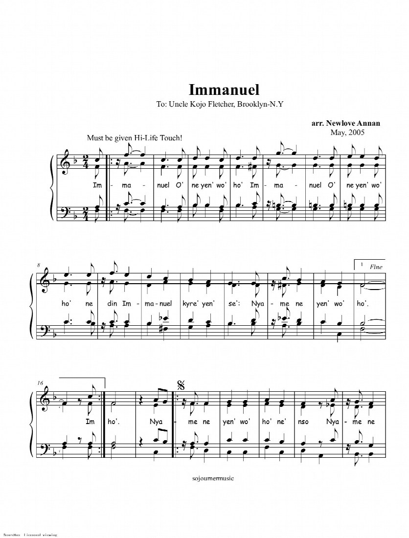 First-page preview of Immanuel