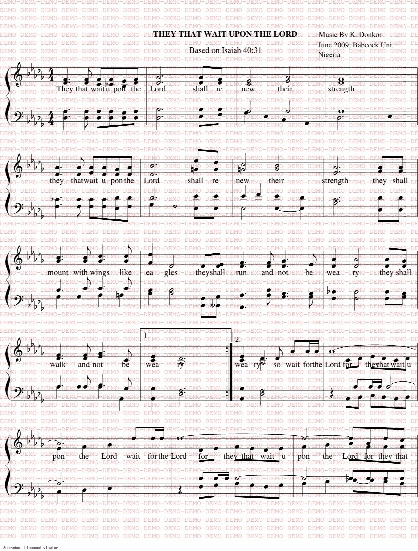 First-page preview of They that wait upon the Lord
