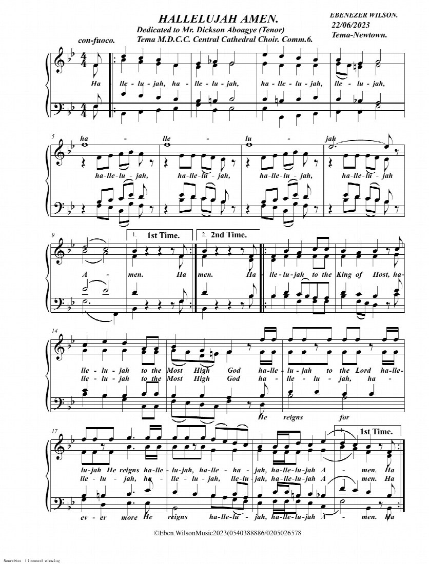 First-page preview of Hallelujah Amen