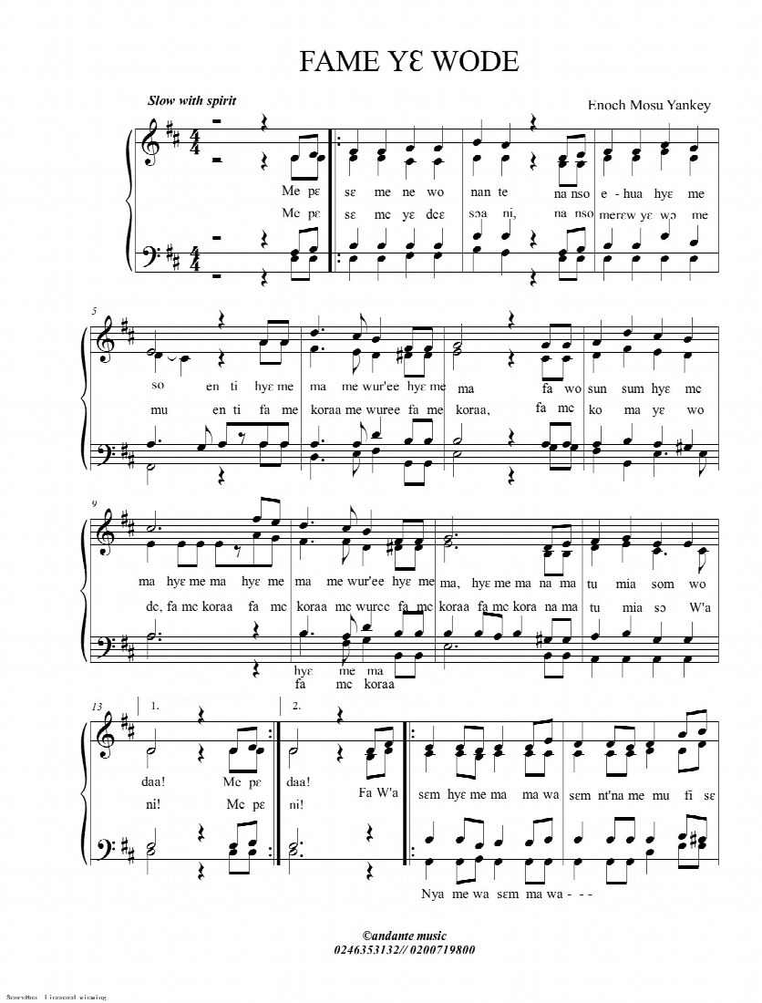 First-page preview of Fame Ye Wode