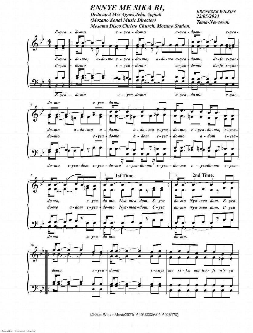 First-page preview of Ennye Me Sika Bi