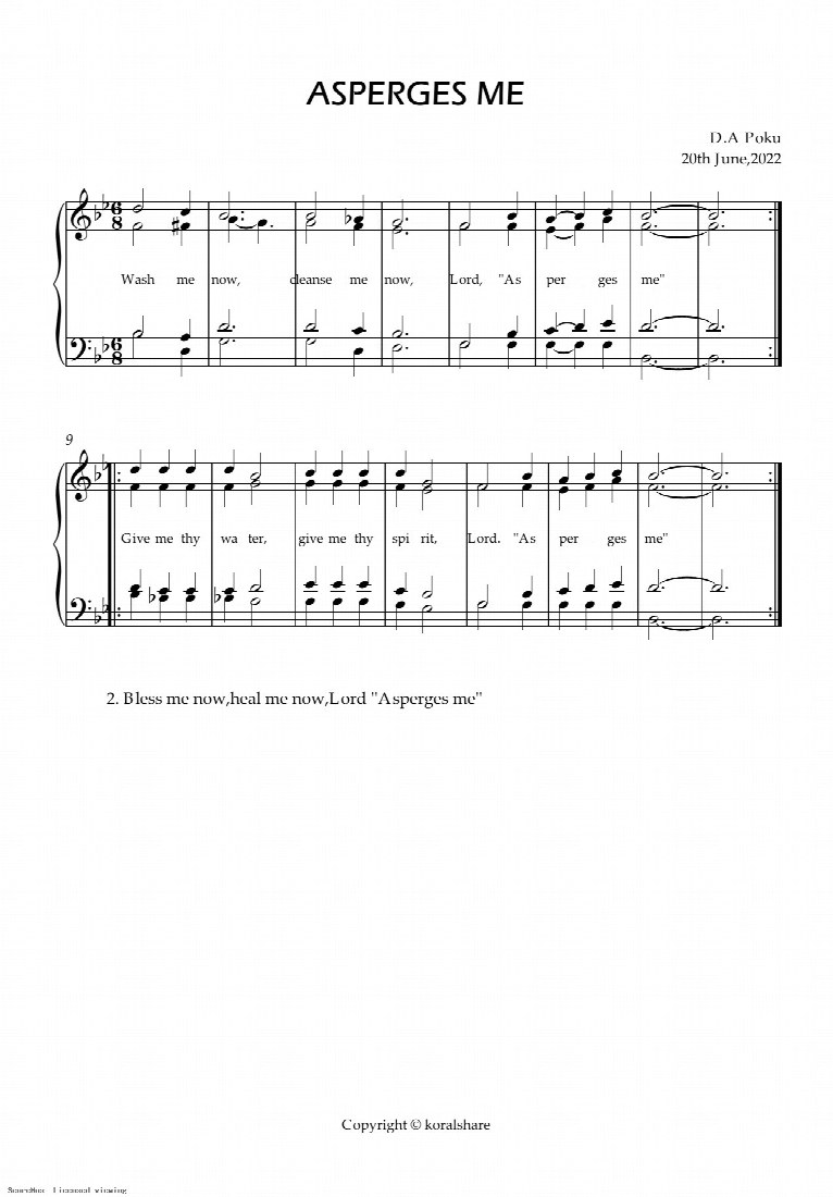 First-page preview of ASPERGES ME