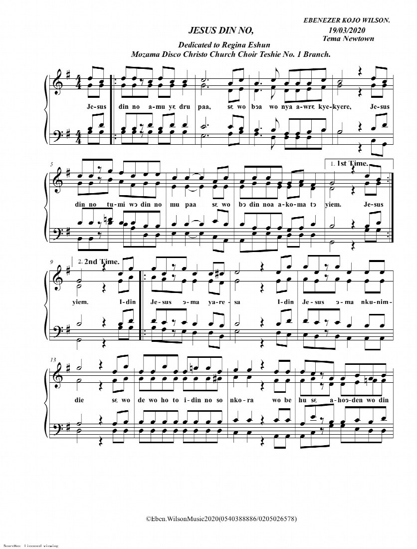 First-page preview of Jesus din no