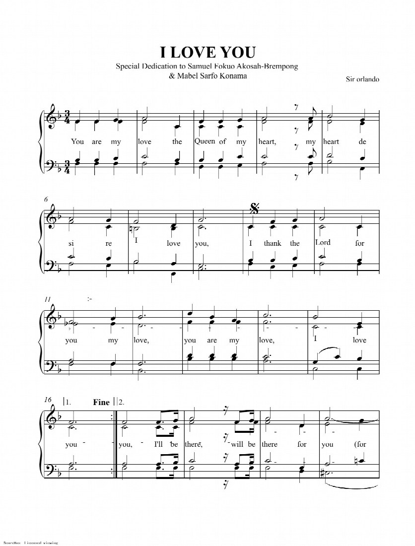 First-page preview of I LOVE YOU