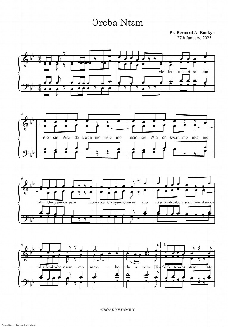 First-page preview of Oreba Ntɛm