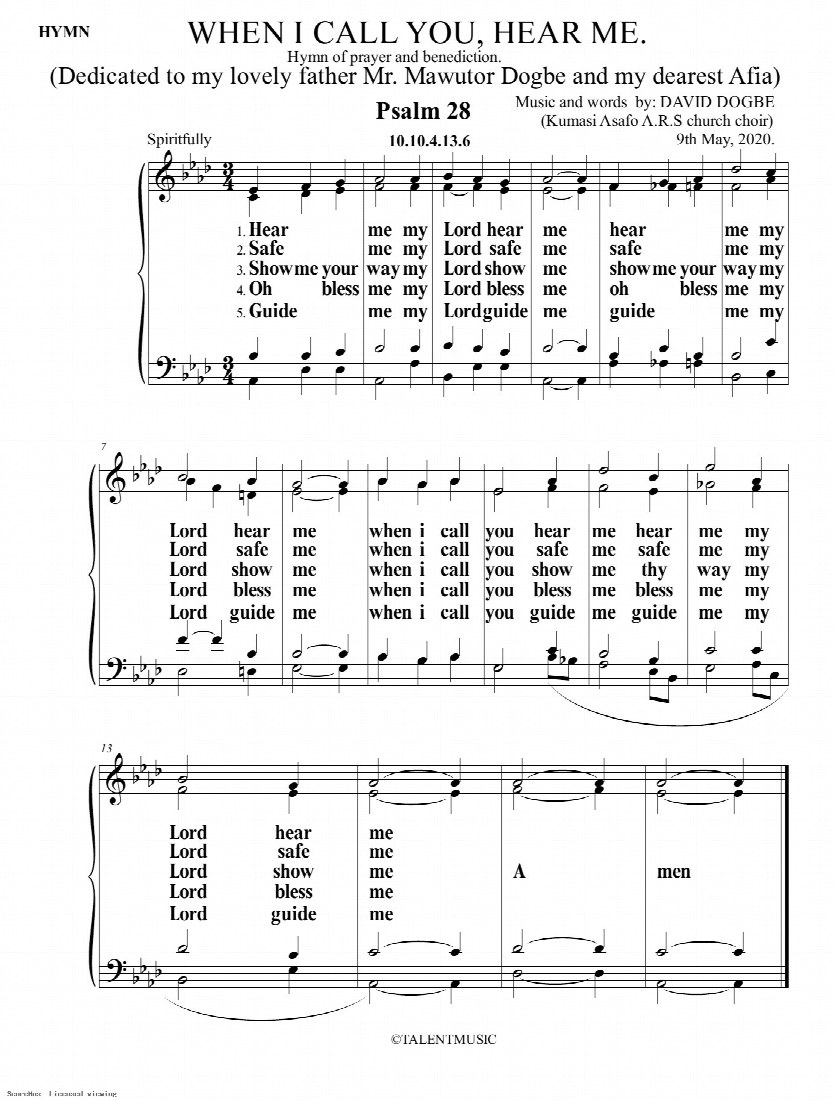 First-page preview of When I call you, hear me