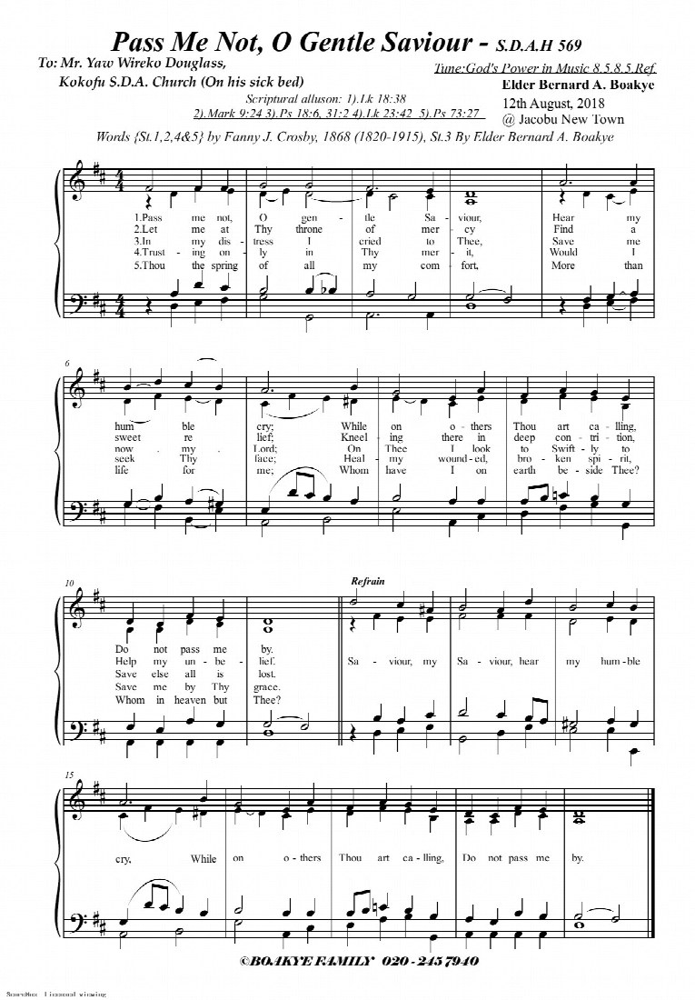 First-page preview of Pass Me Not