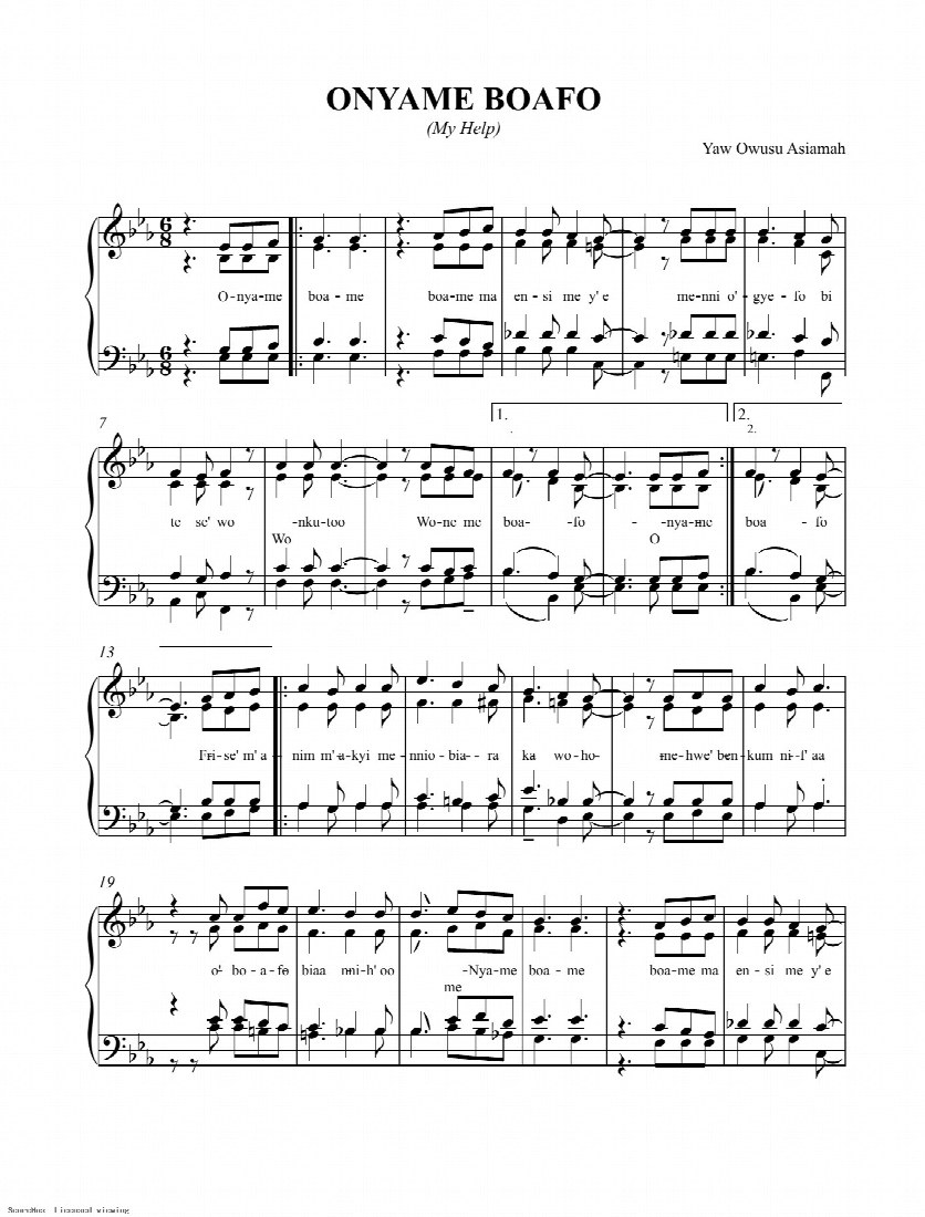 First-page preview of ONYAME BOA FO