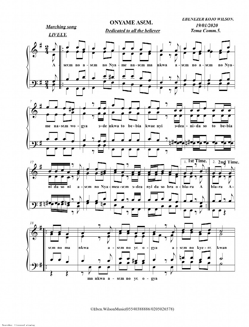 First-page preview of Onyame Asem