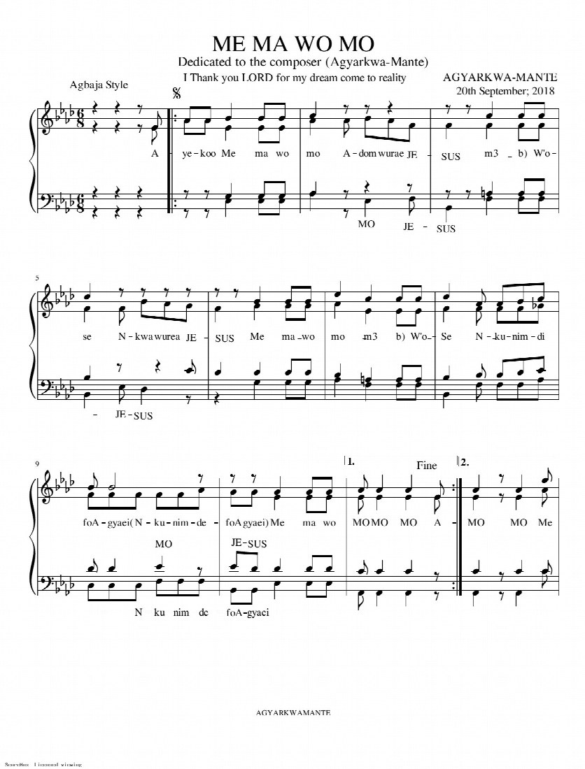 First-page preview of Me ma wo mo