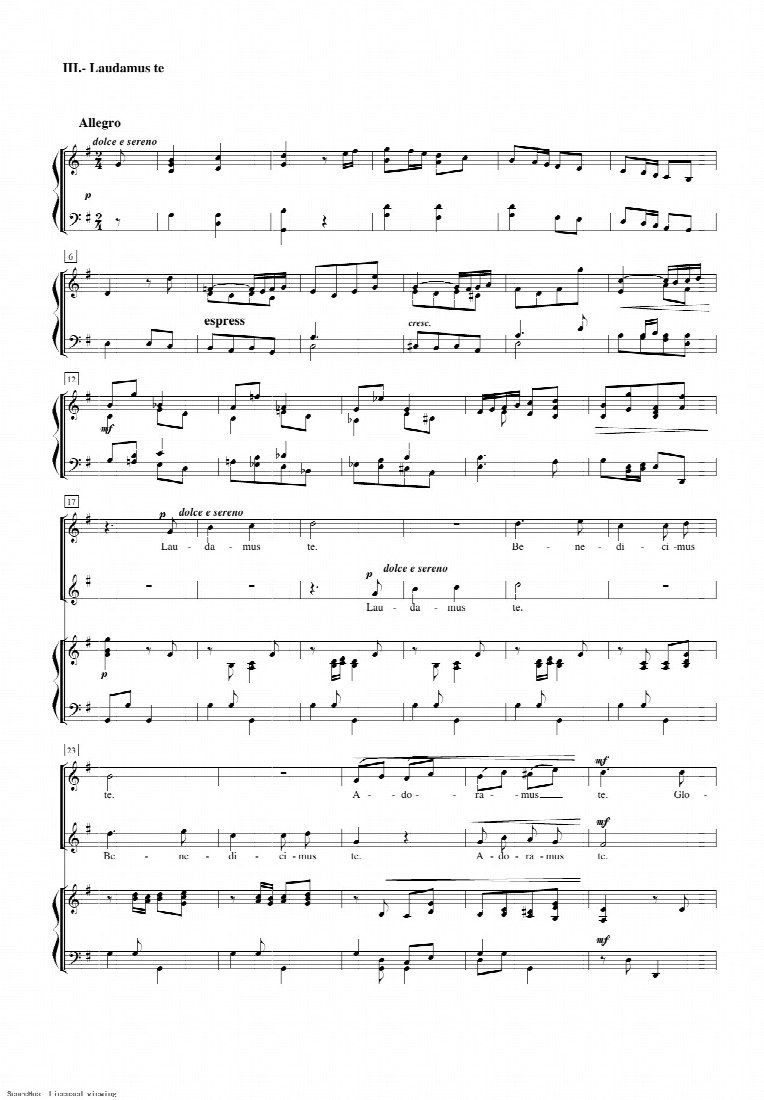 First-page preview of LAUDAMUS TE