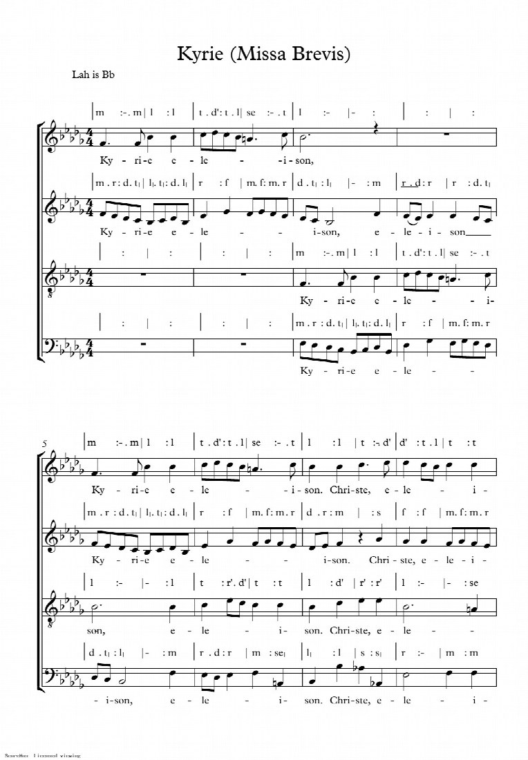 First-page preview of KYRIE (MISSA BREVIS)