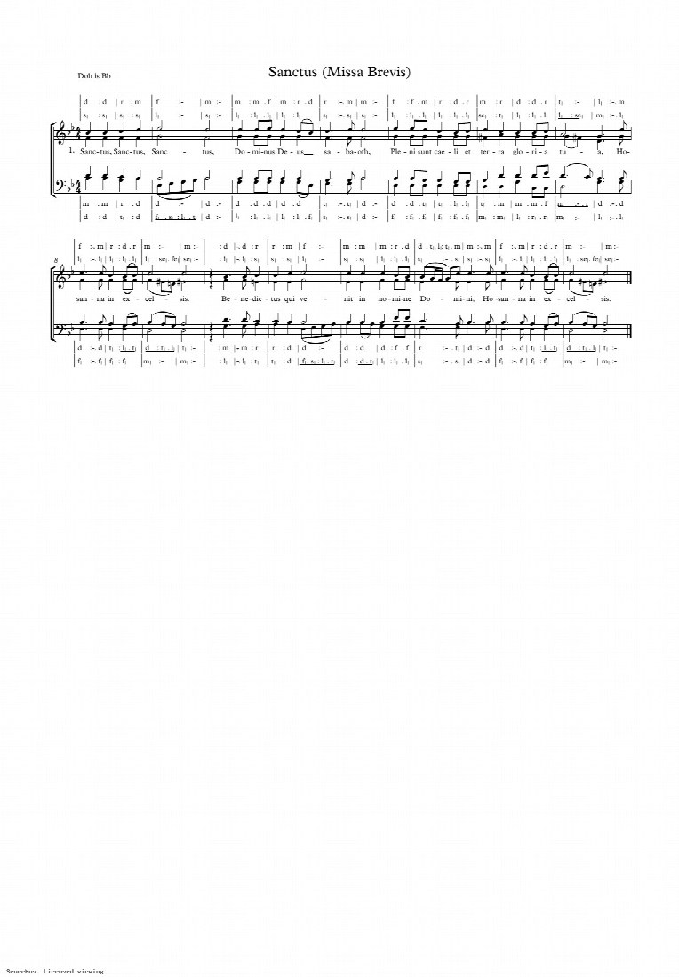 First-page preview of SANCTUS (MISSA BREVIS)
