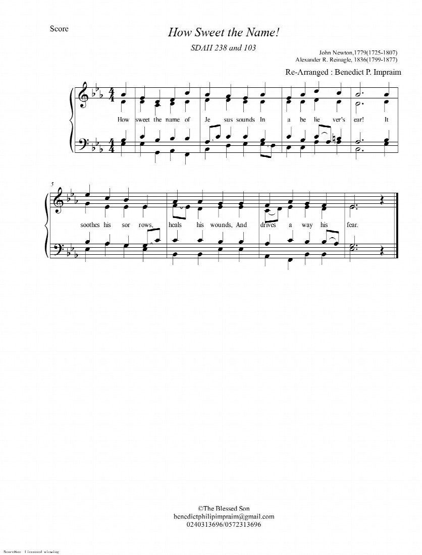 First-page preview of How sweet the name