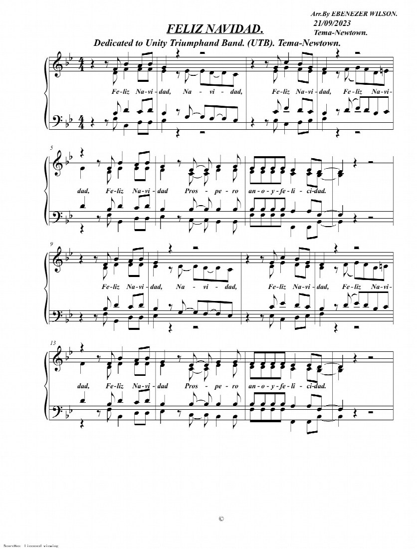 First-page preview of FELIZ NAVIDAD