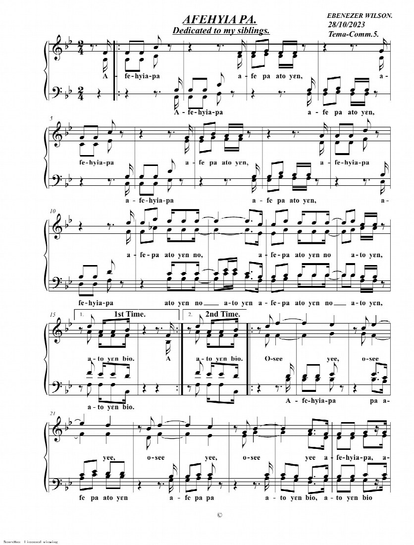 First-page preview of Afehyia Pa