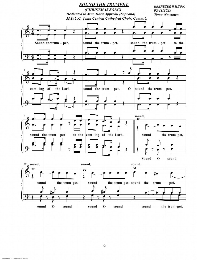 First-page preview of Sound the trumpet