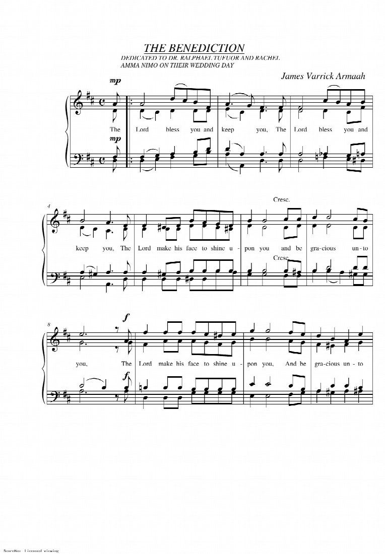 First-page preview of THE BENEDICTION