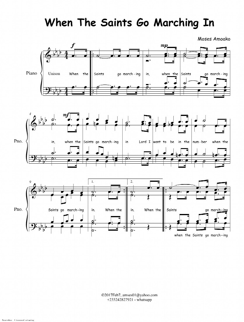 First-page preview of When The Saints Go Marching In