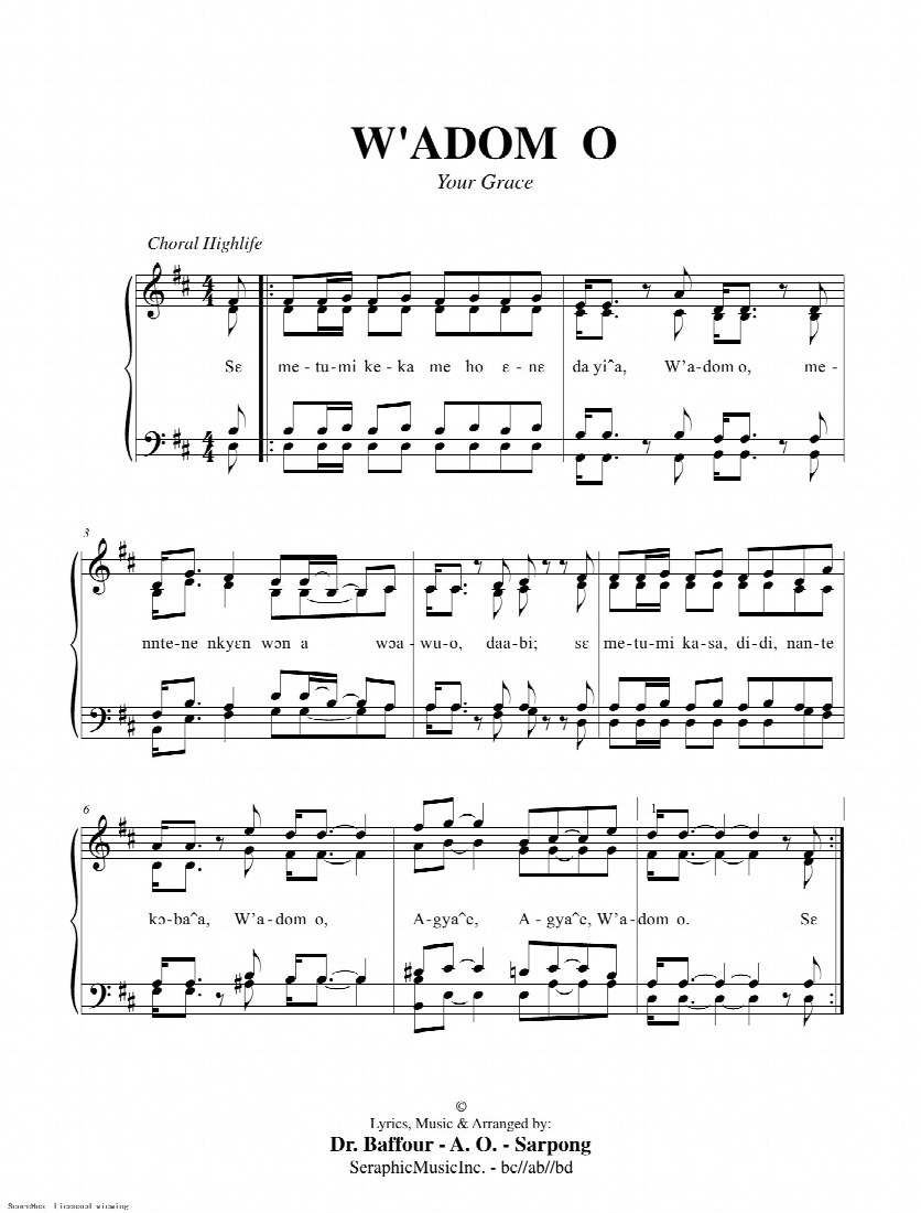 First-page preview of W'ADOM O