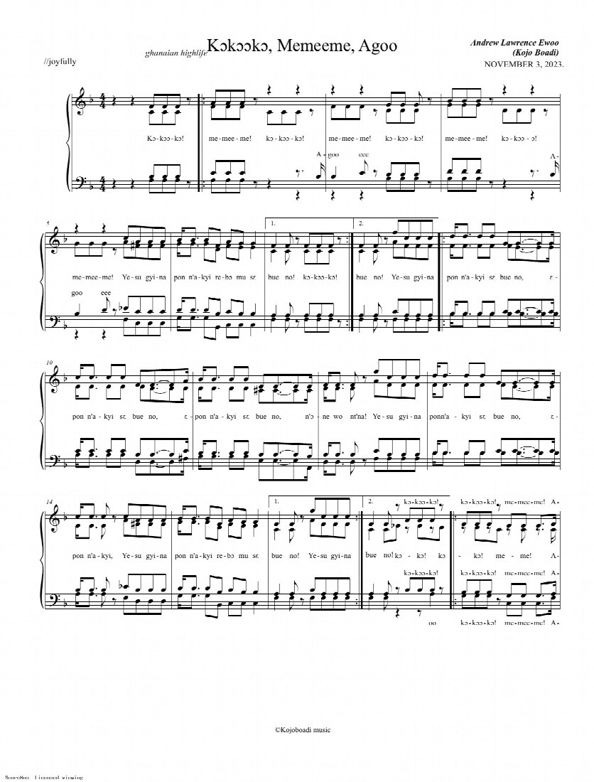 First-page preview of Kokooko, Memeeme, Agoo