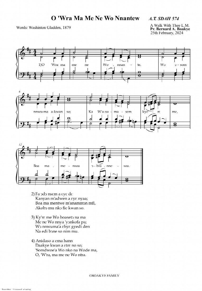 First-page preview of O W'ra Ma Me Me WO Nante