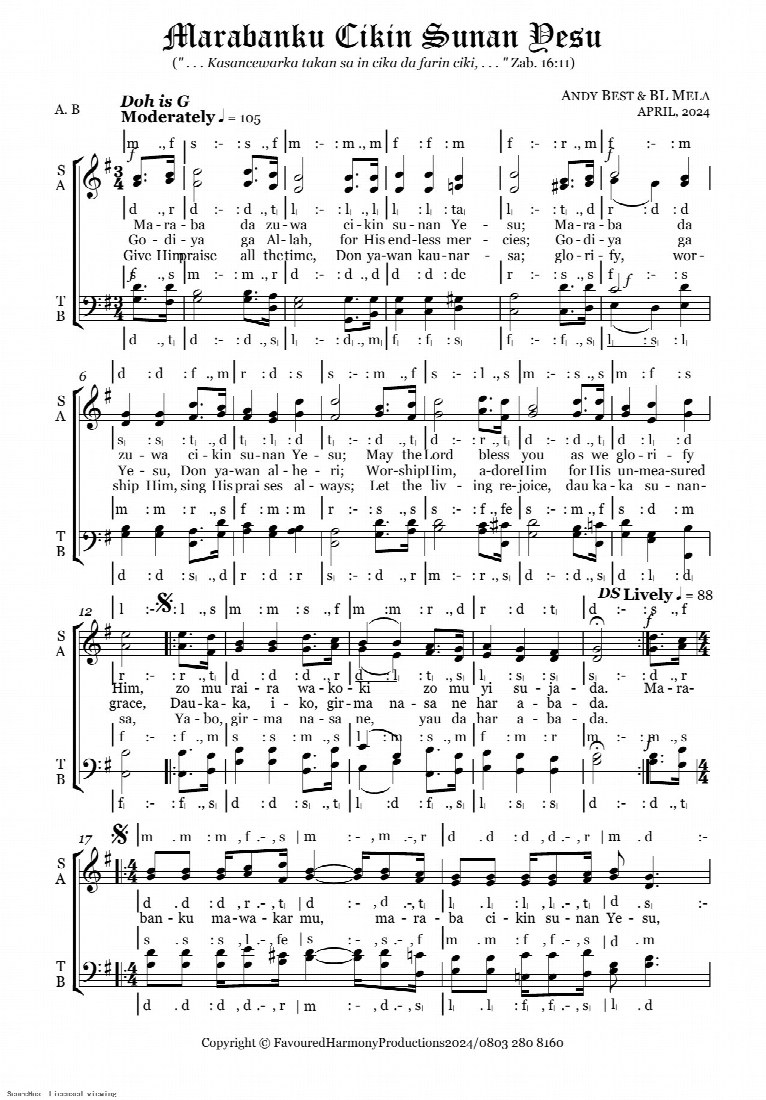 First-page preview of Marabanku Cikin Sunan Yesu