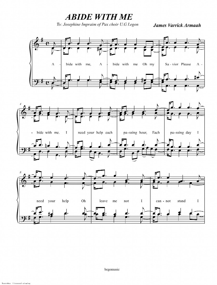 First-page preview of ABIDE WITH ME