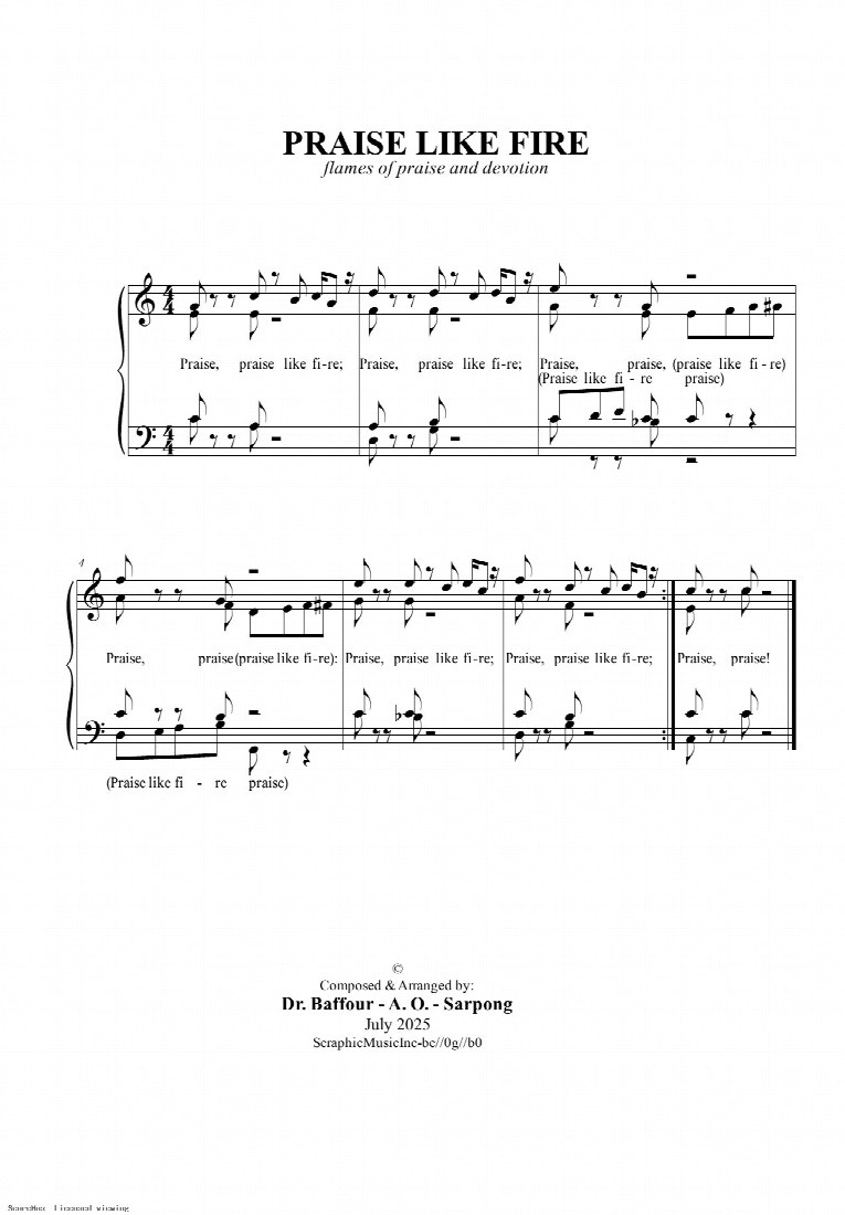 First-page preview of Praise Like Fire