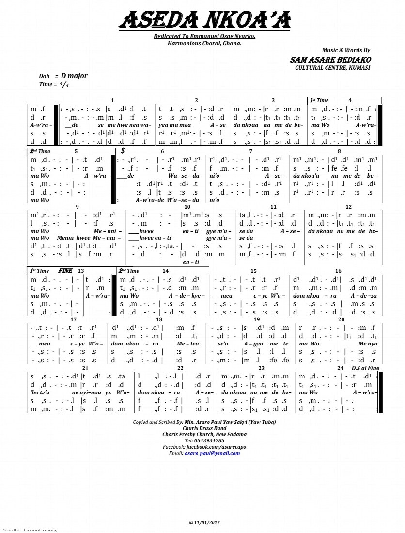 First-page preview of ASEDA NKOA'A