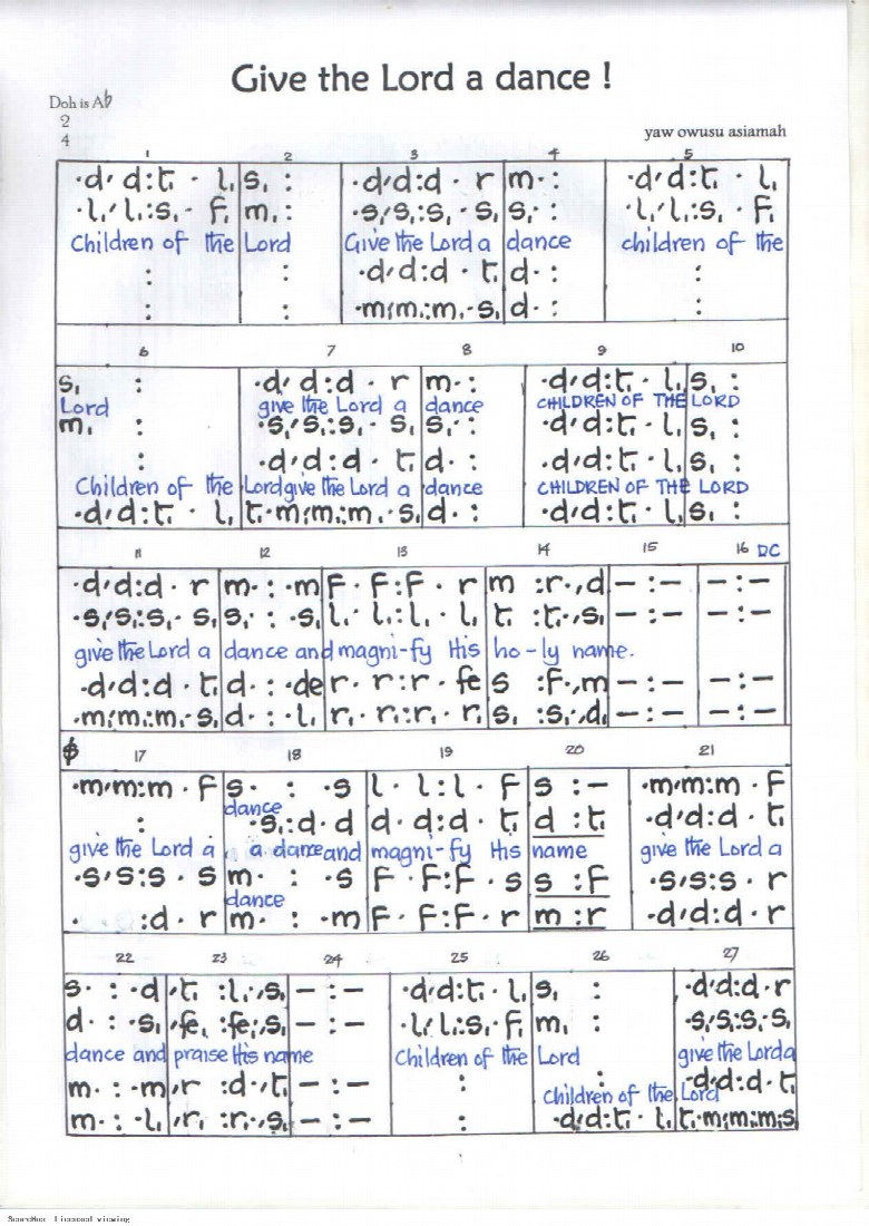 First-page preview of Give the Lord a dance