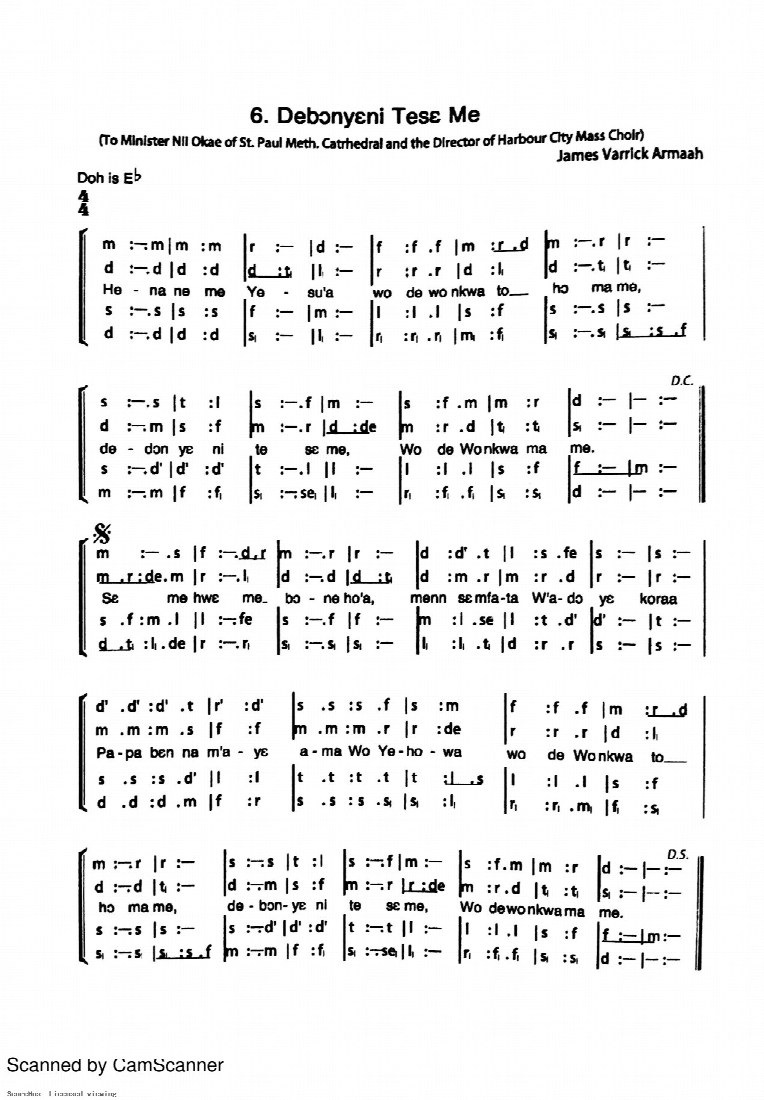 First-page preview of Debonyeni Tese Me