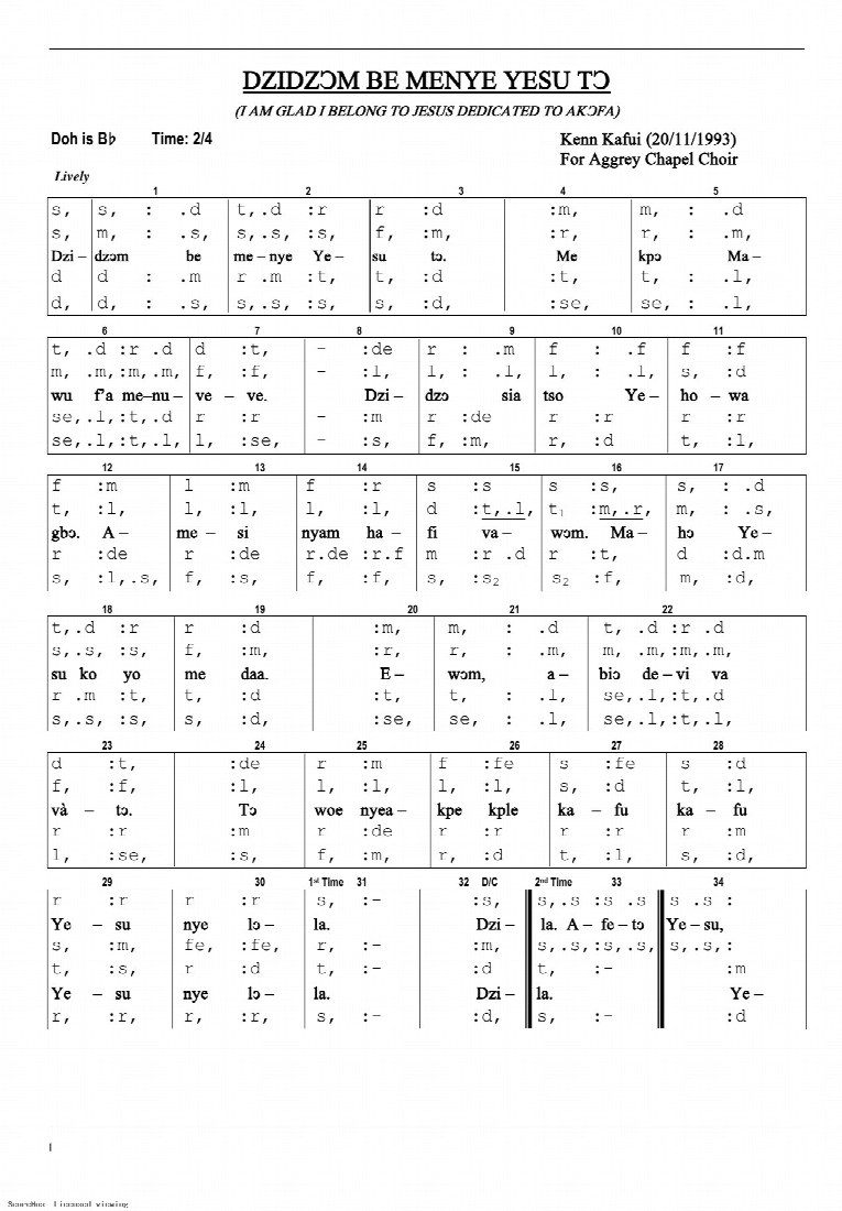 First-page preview of DZIDZOM BE MENYE YESU TO