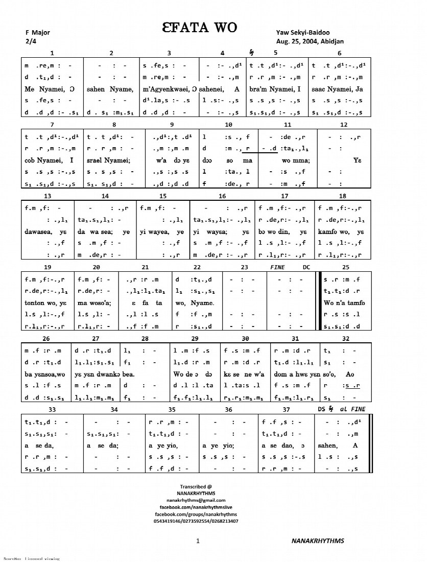 First-page preview of EFATA WO