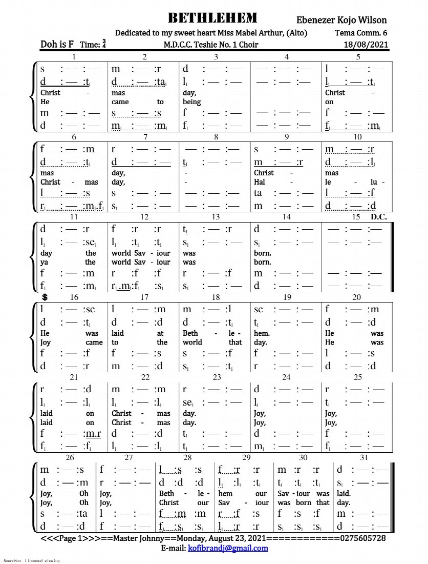 First-page preview of BETHLEHEM